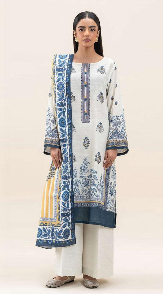 Limelight – Cream & Blue - Doriya Unstitched 3 PCs Suit