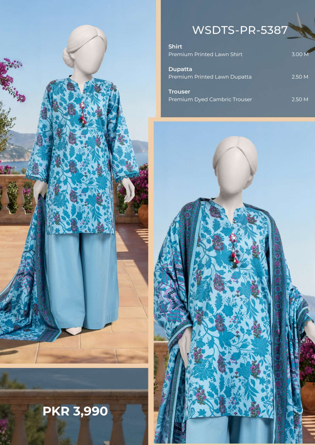 MTJ Original (WSDTS-PR-5387) Printed Lawn Unstitched Collection – Summer 2026