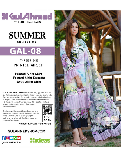 GulAhmed Unstitched LAWN  3PCS COLLECTION 2026 GAL-8