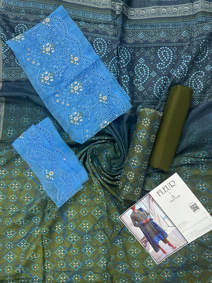 Fleur By Almeerah – Mehendi Aura - Digital Chundri Lawn