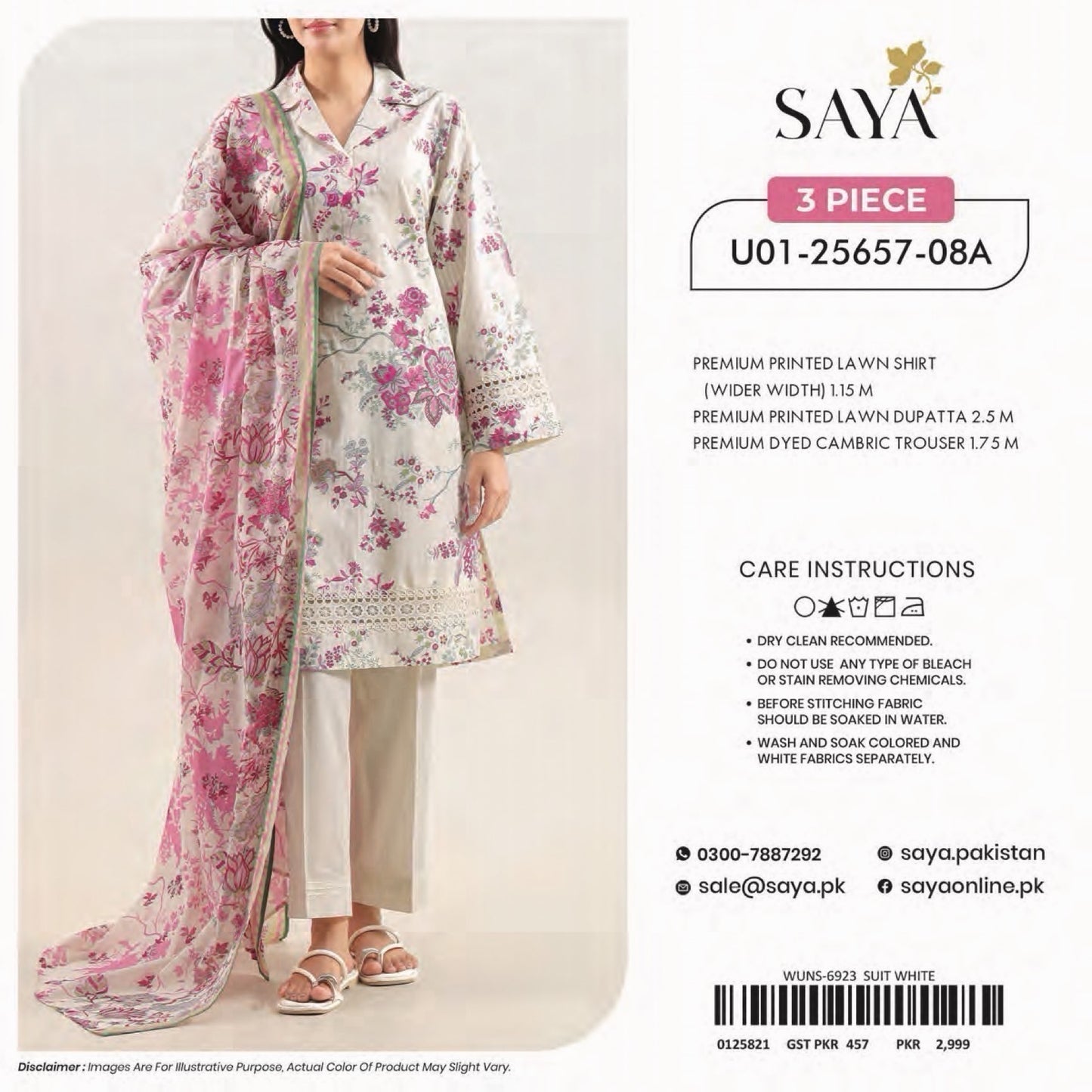 Saya Unstitched Printed 100% Original Cotton 3 PCs Suit In WHOLESALE PRICE 💯✨
