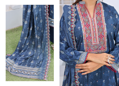 MTF AKASHA DIGITAL PRINTED EMBROIDERED DORIA LAWN COLLECTION