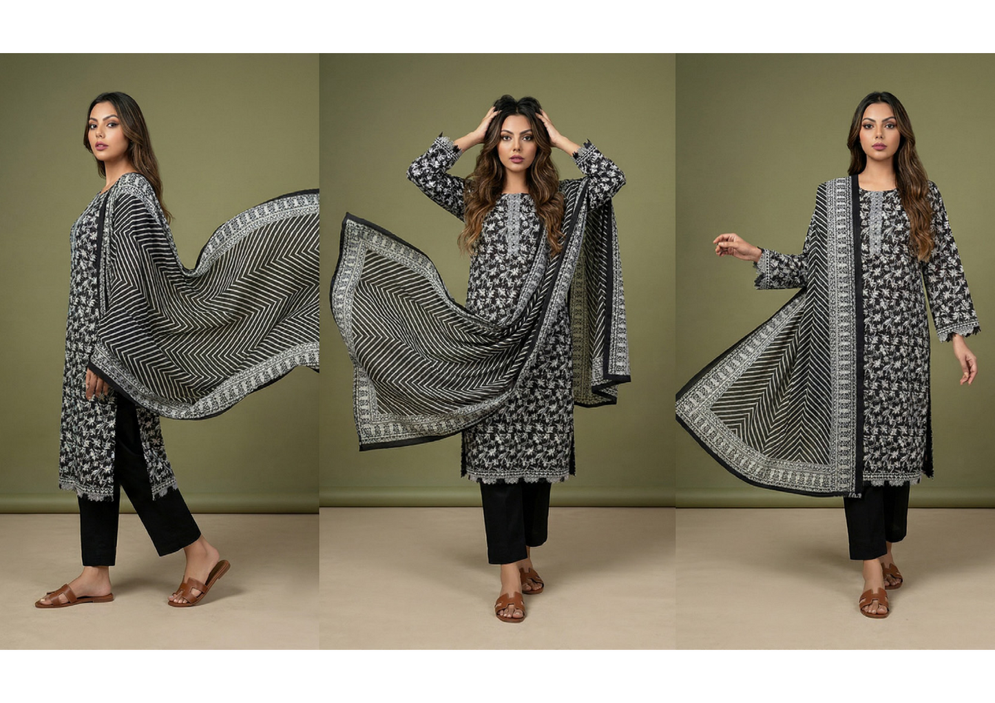 Salina Black & White Lawn Collection Vol-2 Design # 7