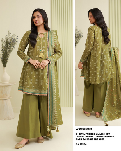 ZELLBURY Unstitched Lawn Collection 2026 Design #WUS26X30824