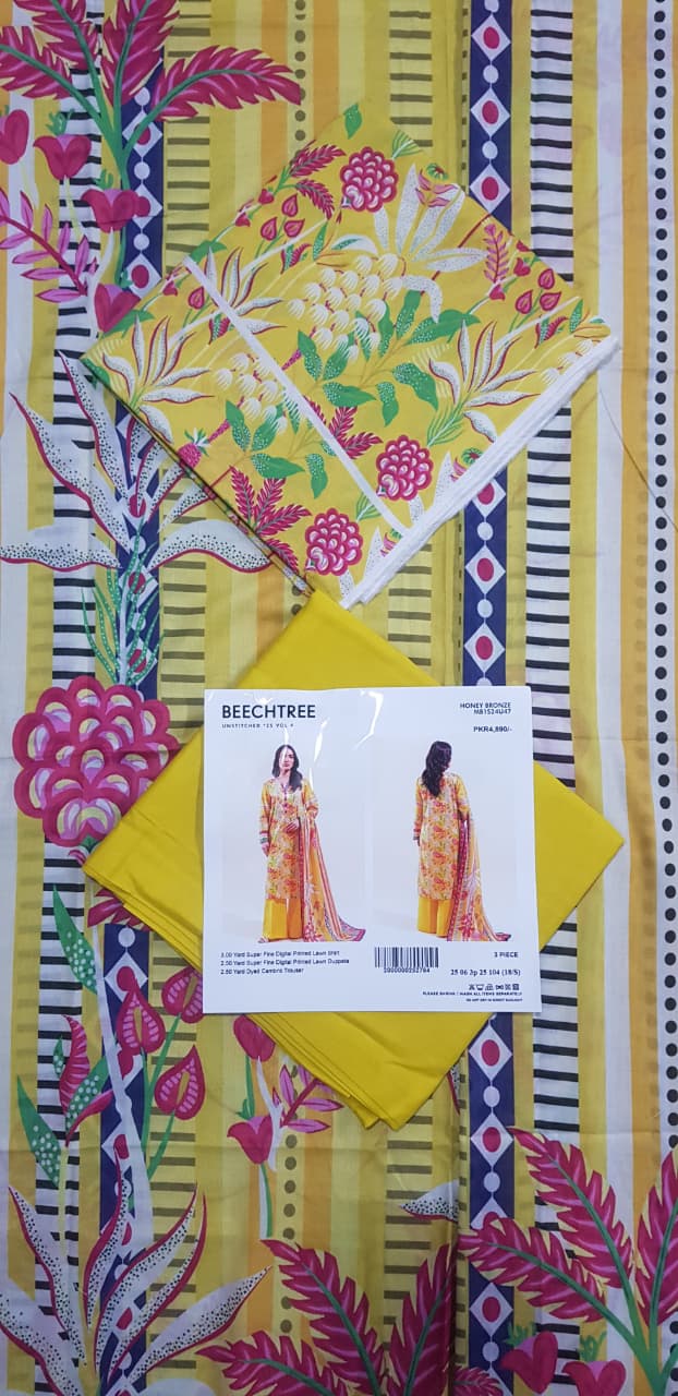 BeechTree Yellow Printed 3PCs