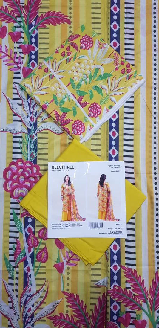 BeechTree Yellow Printed 3PCs