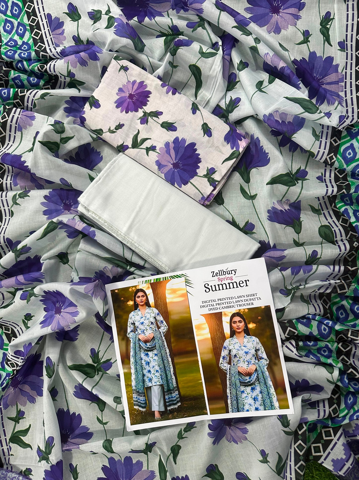 Zellbury Purple Printed 3Pcs