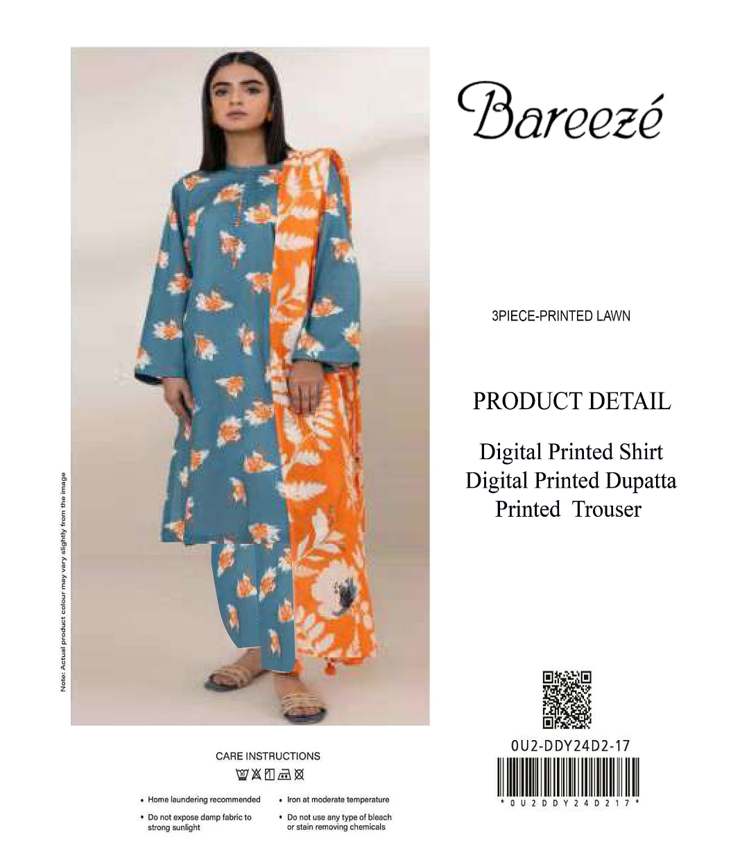 Bareezé Copy Unstitched Lawn 3 Pieces ❤️🔥