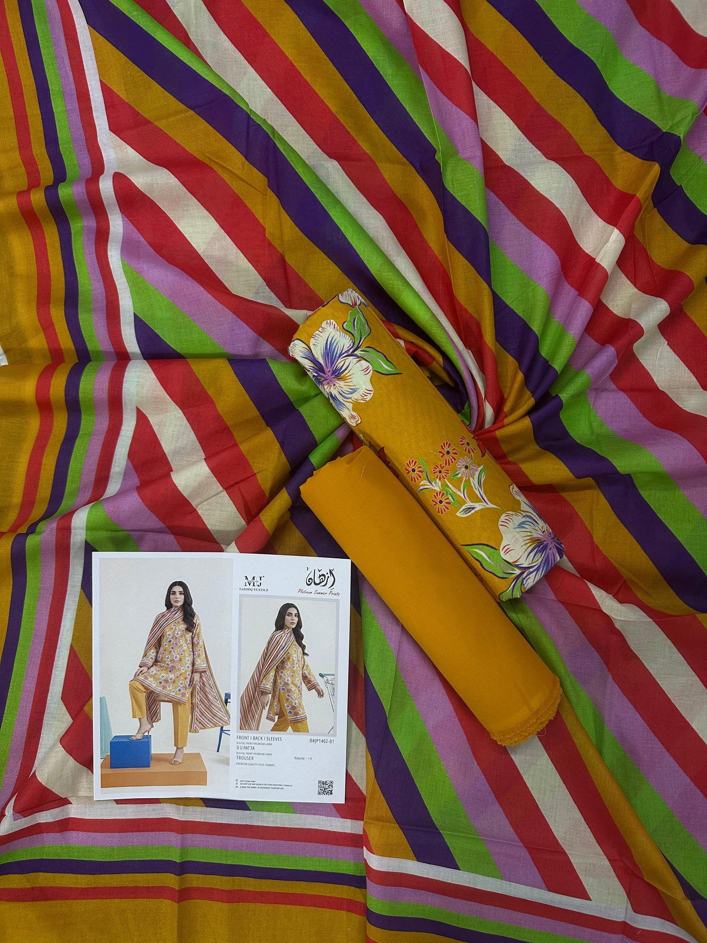 Izhan MoosaJee D#JP1402-01 3PC Lawn Collection