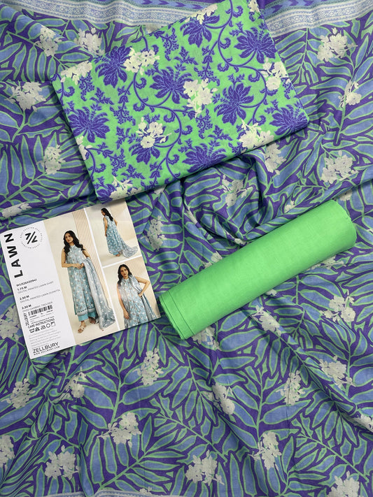 ZELLBURY Unstitched Lawn Collection 2026 Design # WUS26X30941