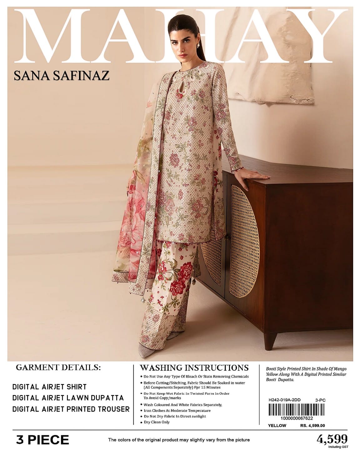 Sana Safinaz Lawn Unstitched 3 Pieces ❤️🔥