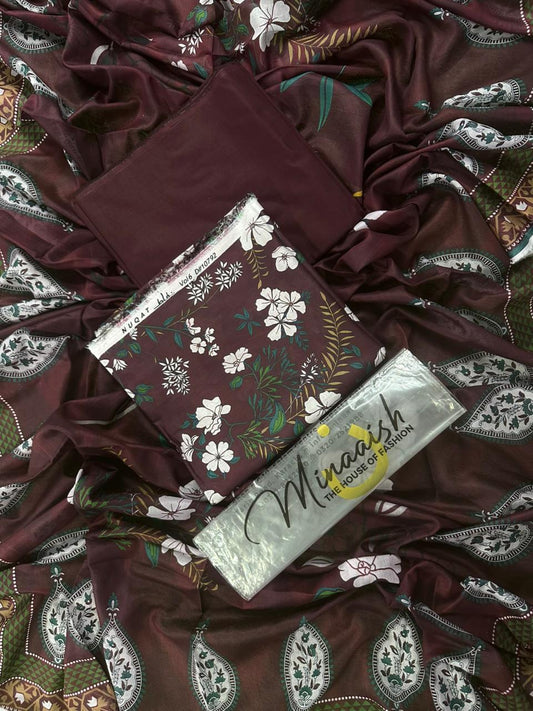 Minash D - 7 - 3PCs Unstitched Printed Lawn Collection