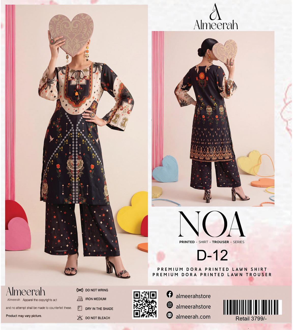 Almeerah - NOA 2 Pcs Unstitched collection Design No 12