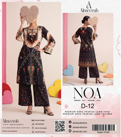Almeerah - NOA 2 Pcs Unstitched collection Design No 12
