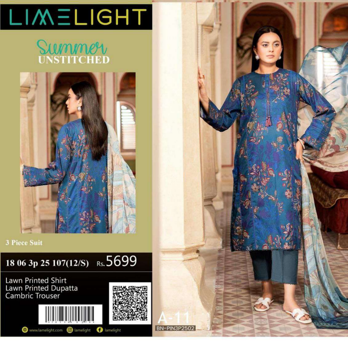 🌸 LIMELIGHT 🌸☀️ Summer 2025 ☀️💎 3 Piece Unstitched Lawn 💎