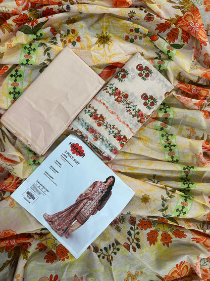 Khaadi Beige Floral SS2604A 3-Piece