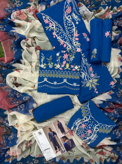 Zellbury Signature Unstitched 3PCs Collection D-C:- WUS26E30455