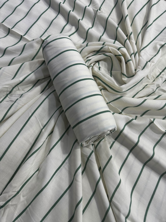 Digital Printed White Line Linen Allover 2Pcs