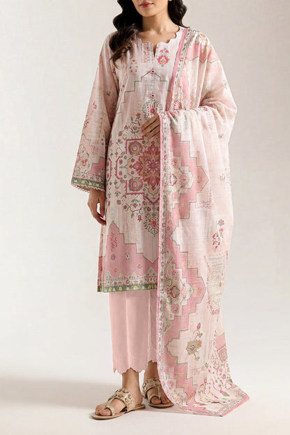 Saya Pastel Peach 3PCs Printed Lawn Unstitched Collection