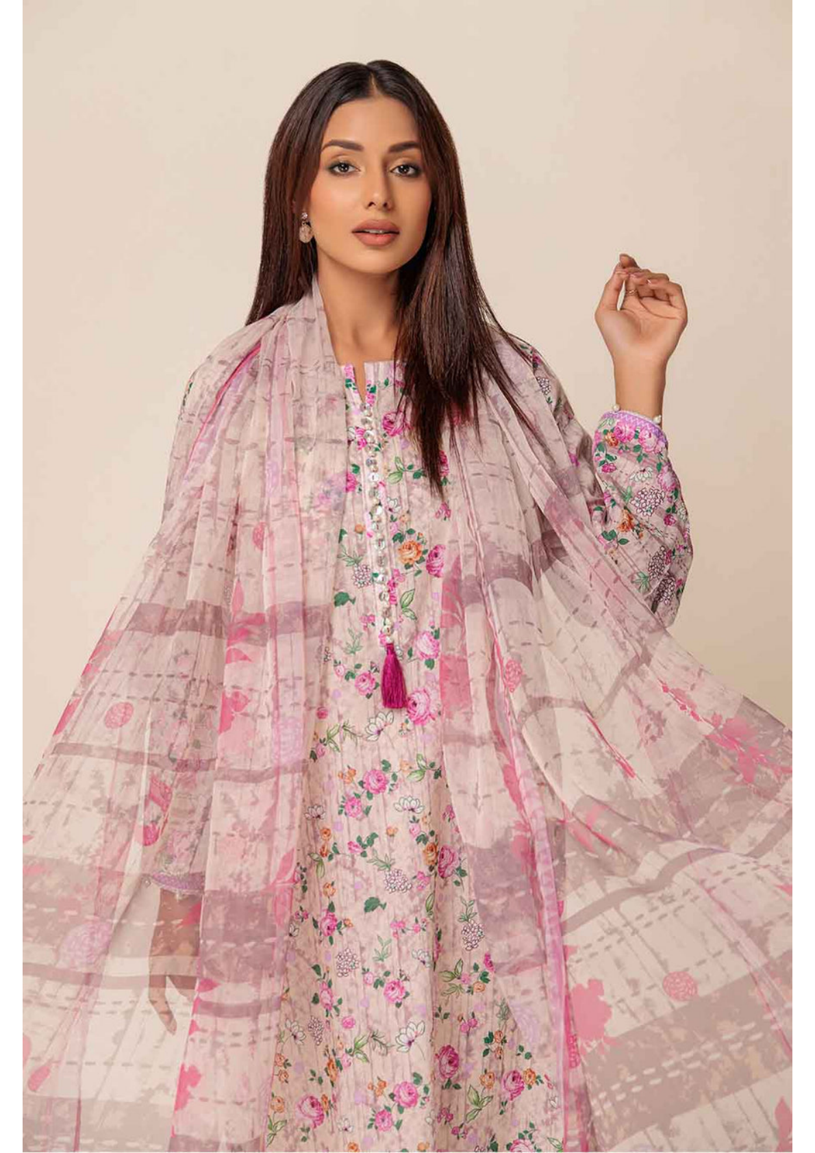 Bonanza Satrangi 100% Original Lawn Dupatta Unstitched 3 Piece
