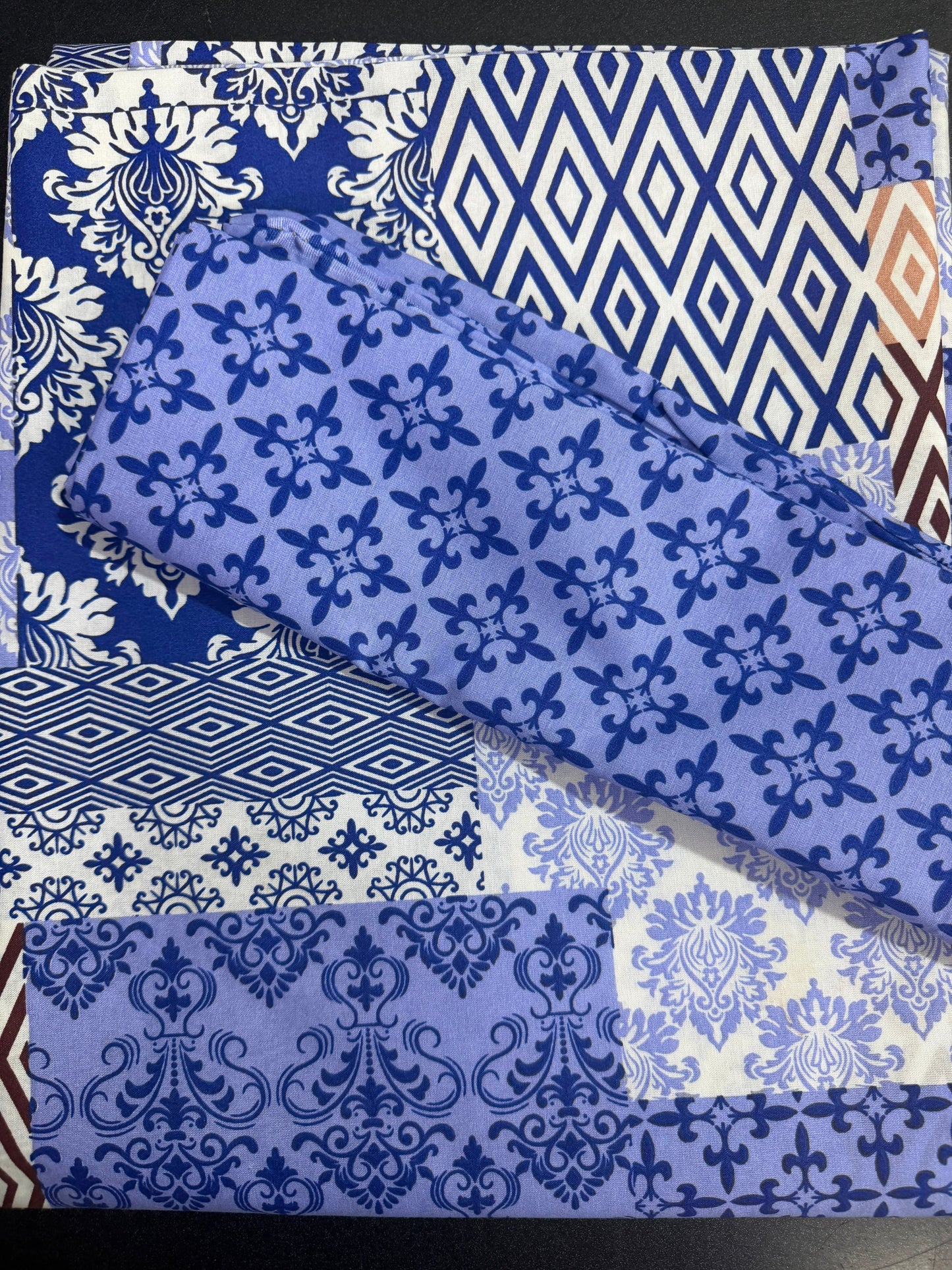 Salonika Blue Double Bed Bedsheets