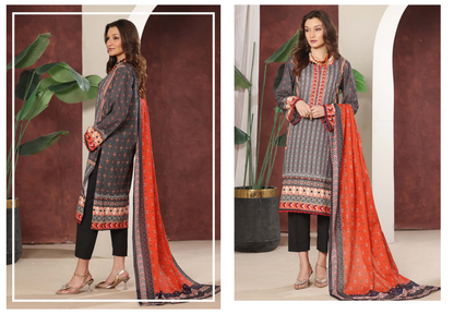 Izhan Magic Premium Digital Printed 3PC Lawn Unstitched Collection Vol.03 - D B0301 08