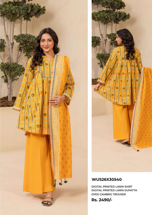 ZELLBURY Unstitched Lawn Collection 2026 Design # WUS26X30540