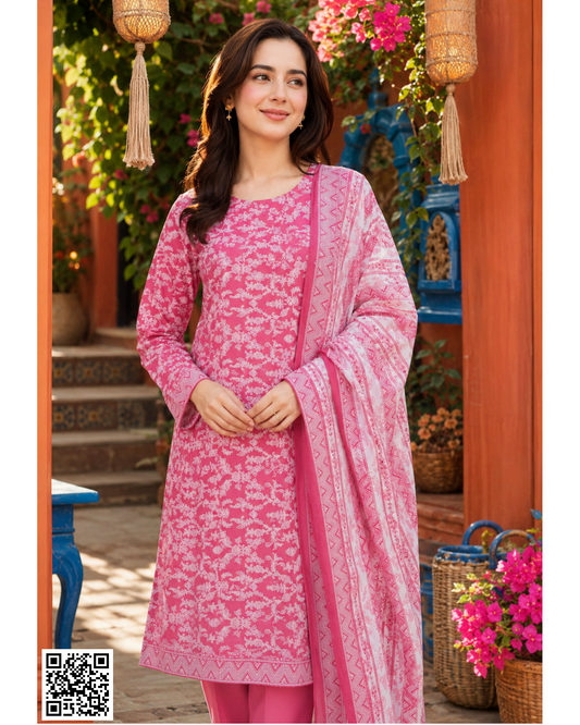 ZAMAN PRINTED UNSTITCHED 3PCS COLLECTION