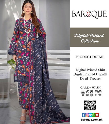 Baroque Digital Printed 3P