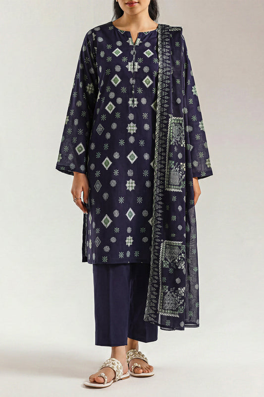 SAYA D.C:-U01-26219-P02B - 3 Piece Printed Lawn Collection