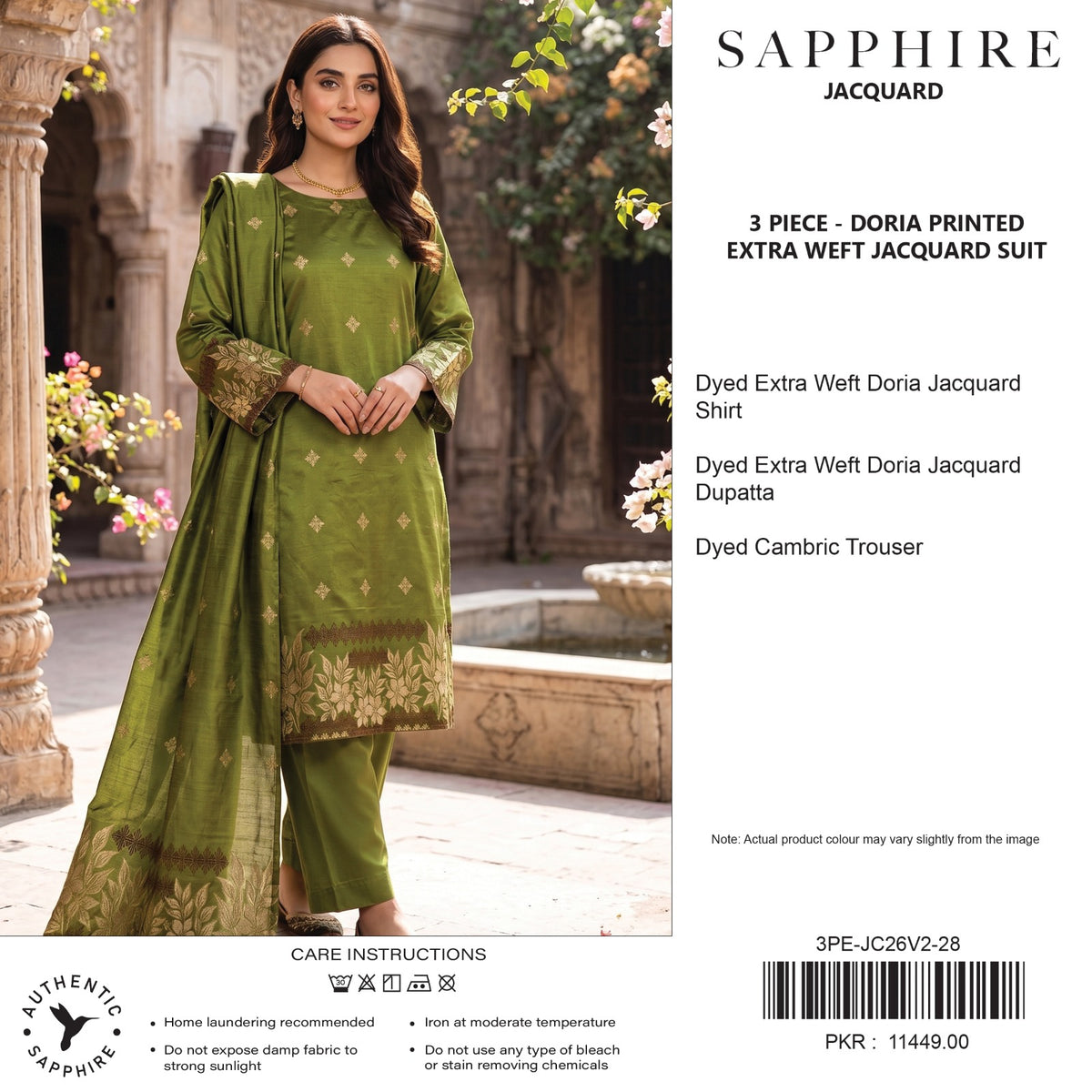Sapphire Mehandi Jacquard 3Pcs