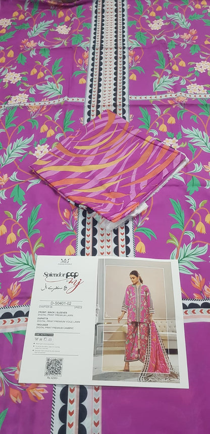 100% Original Spiendor Pop by MoosaJee Farooq Textile Lawn Unstitched 3 Pieces ❤️🔥