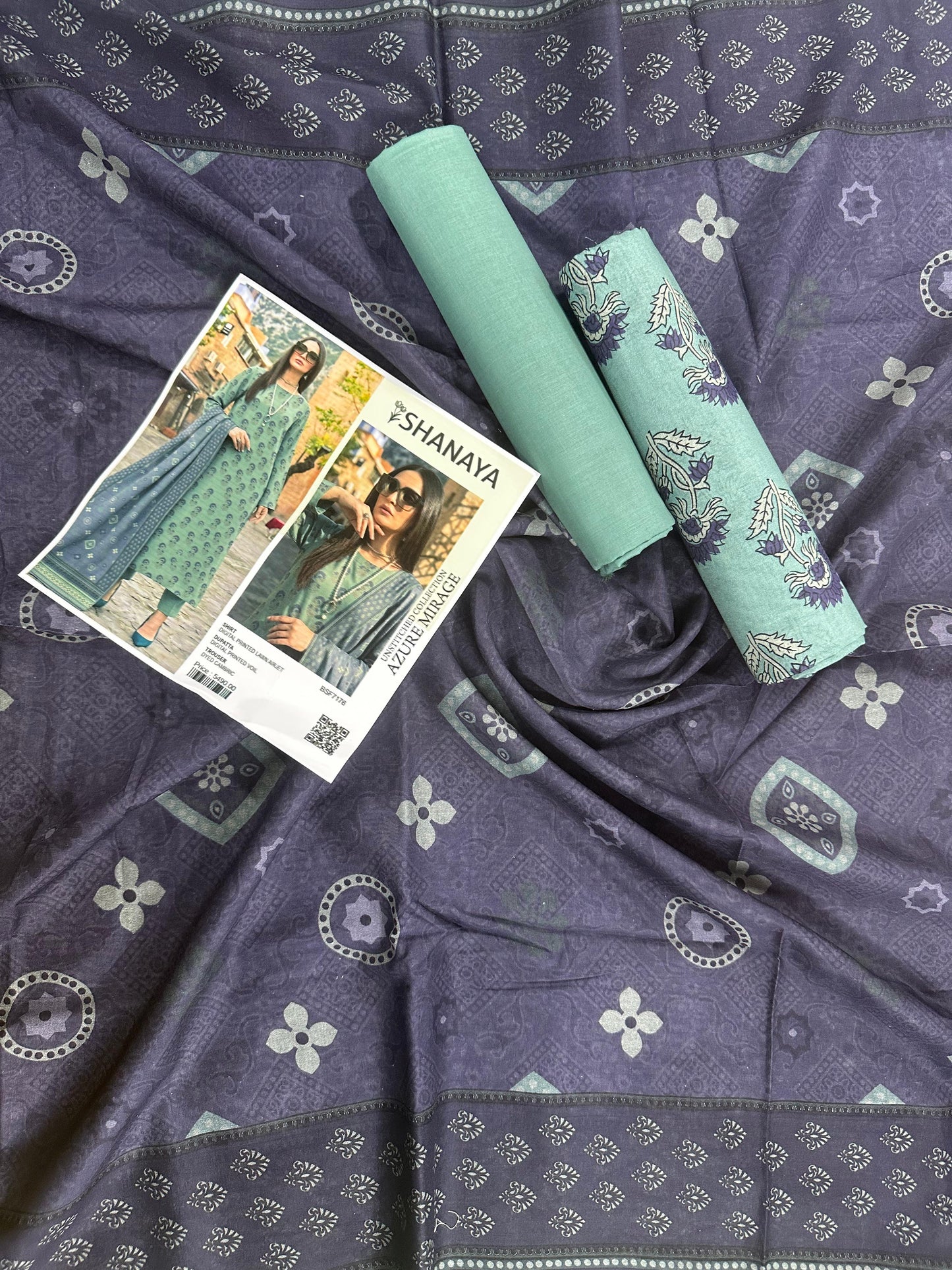 SHANAYA – AZURE MIRAGE 3PC UNSTITCHED COLLECTION