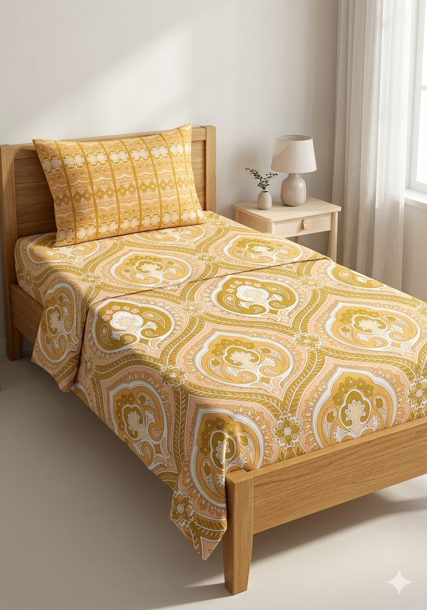 Single Bedsheet Salonika Pure Cotton Printed