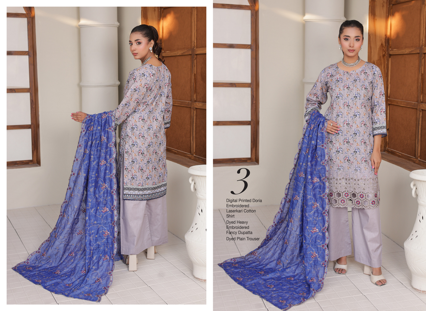 🌸 🌹 MTF – ROSE & VOGUE ✨ Digital Printed Doria Embroidered Laserkari Cotton 2025
Collection ✨
