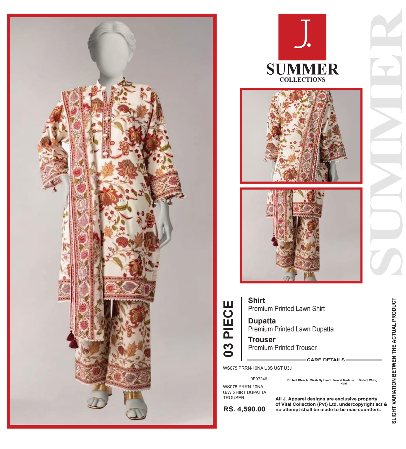 Junaid Jamshed Inspired J. Digital Printed Lawn 3 Piece Unstitched Collection