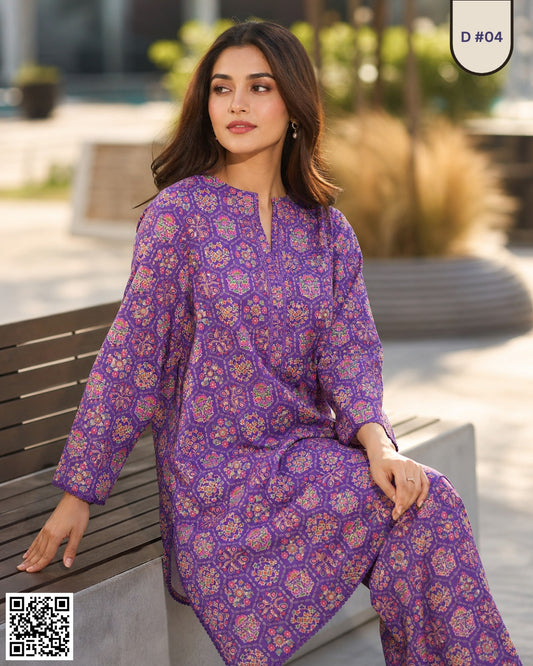 Saira & Samina Stitched 2PCs (S+T) Collection D #04