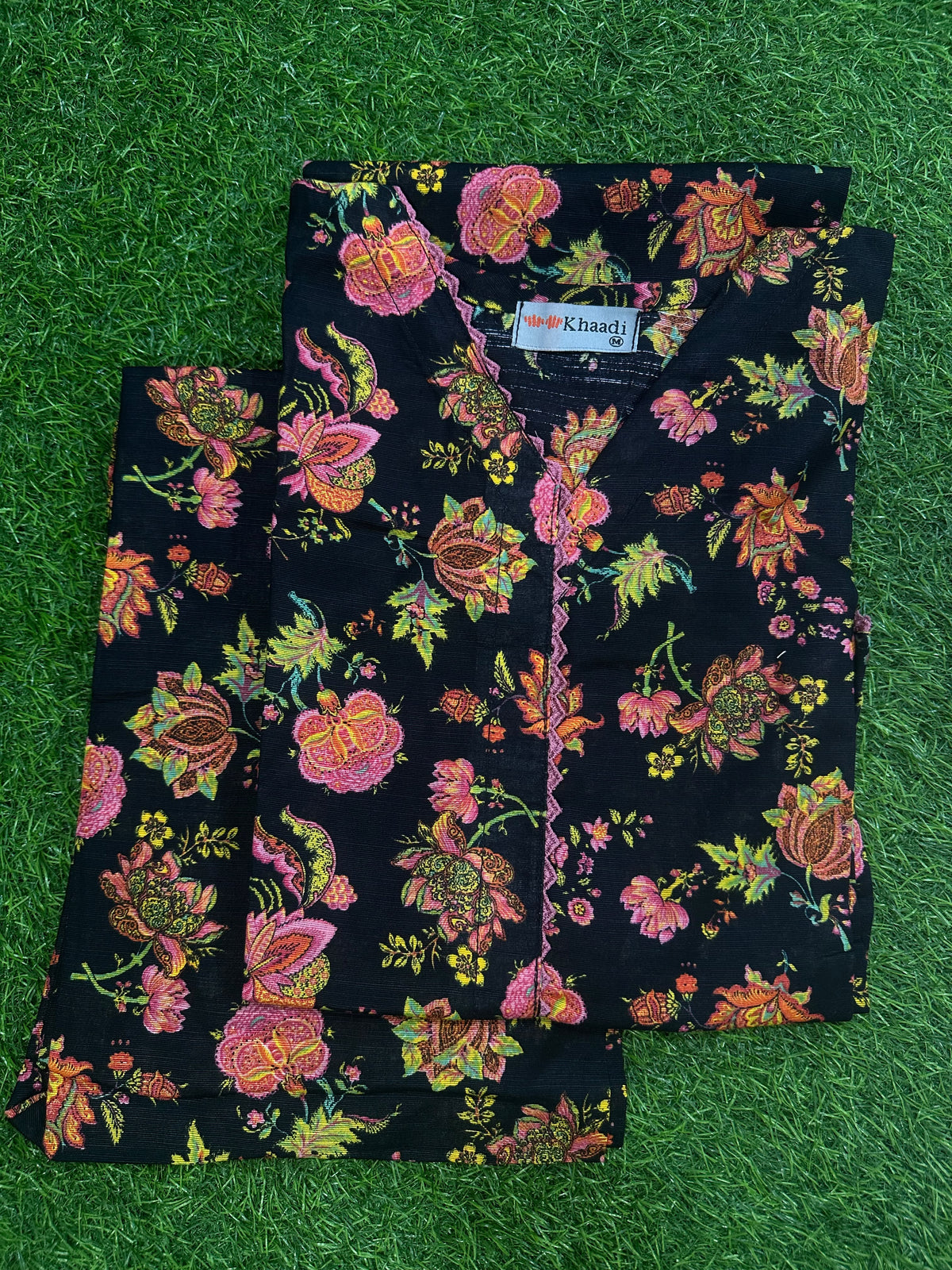 Khaadi Black Flora Stitch 2Pcs