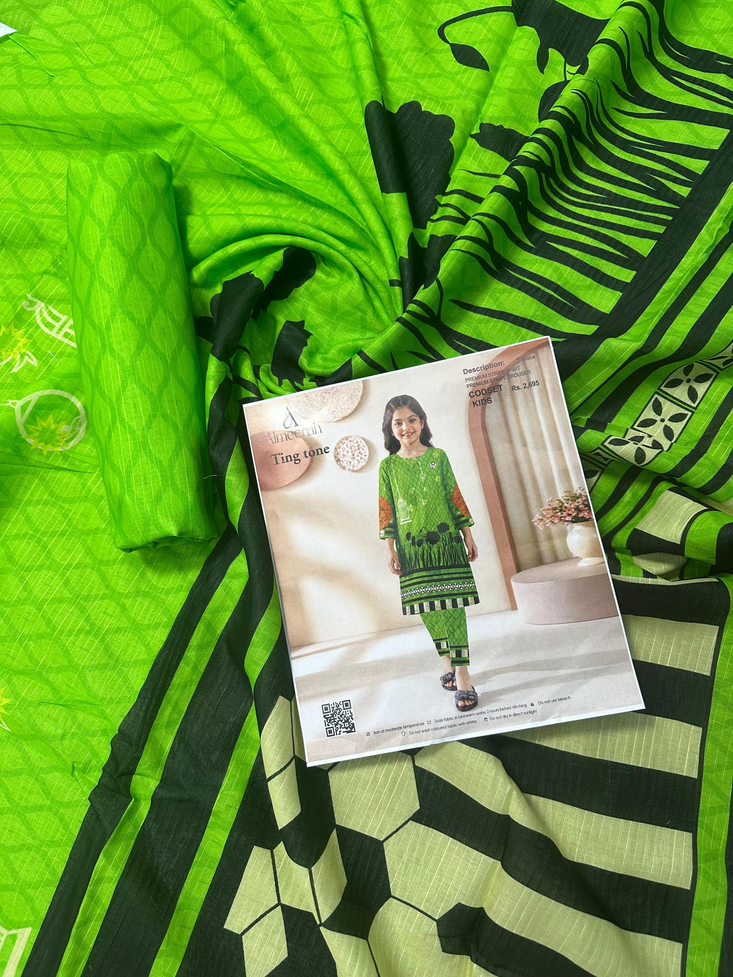 Almeerah Ting Tone Unstitched Kids 2Pcs Collection
