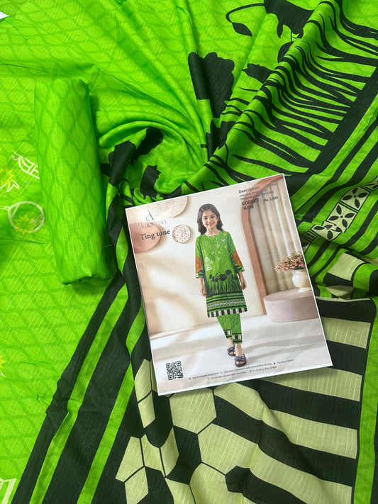 Almeerah Ting Tone Unstitched Kids 2Pcs Collection