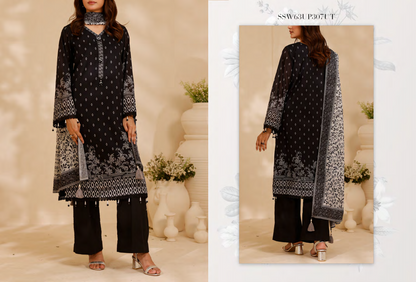 Salitex 100% Original Lawn ❤️ MONOCHROME B&W by SANA& SARA