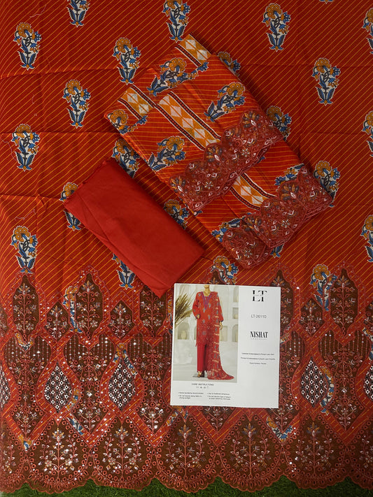 🌟🌿NISHAT LASERKARI – Embroidered Luxury Collection 2026🌿🌟
✨ Buy Lucky Textile Alert ✨ Design# LT_26110