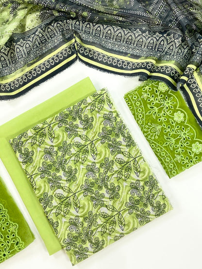 Fleur By Almeerah - Parrot Vibe – Digital Chundri Lawn