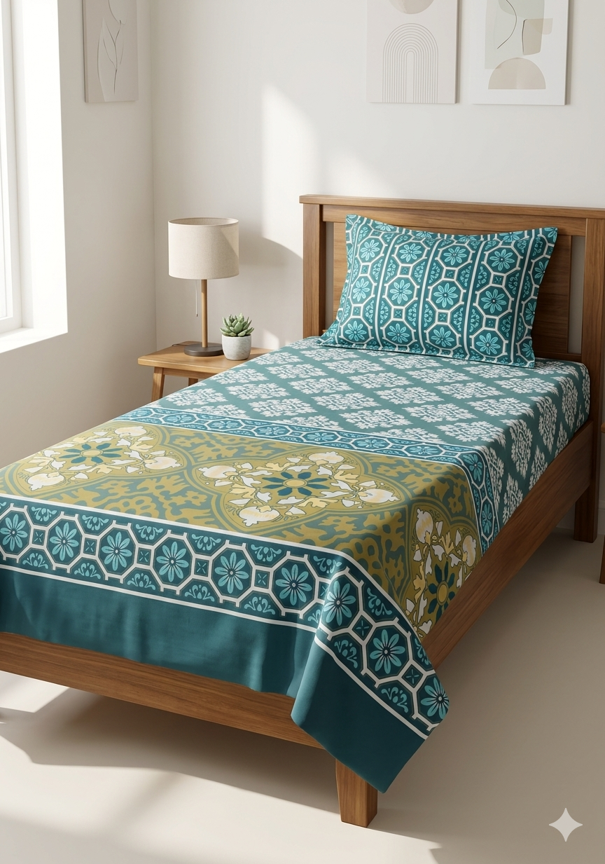 Single Bedsheet Salonika Pure Cotton Printed