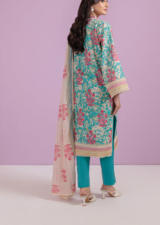 Bonanza Satrangi Unstitched Stamp Floral - 3 Pc (WU3PPBS25LIUN06)
