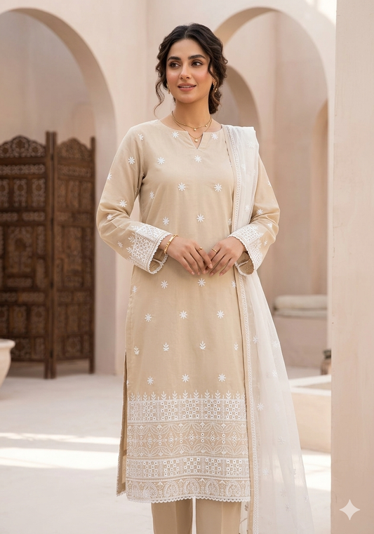 Mix Brand – Premium Unstitched Collection Embroidery All-Over 1-Piece Suit