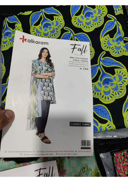 Alkaram 100% Original Cotton Camric 3 Piece 😉🧡 2k25