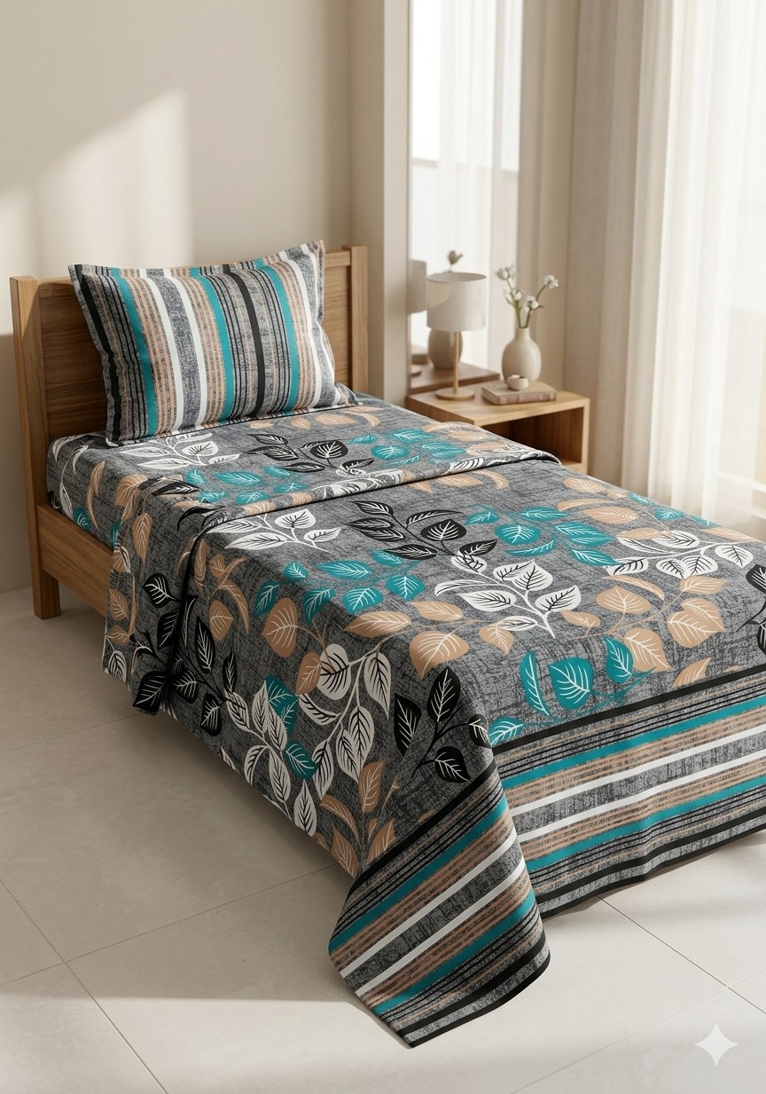 Single Bedsheet Salonika Pure Cotton Printed