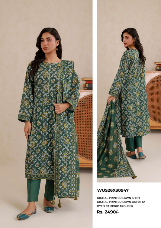 ZELLBURY Unstitched Lawn Collection 2026 Design # WUS26X30947