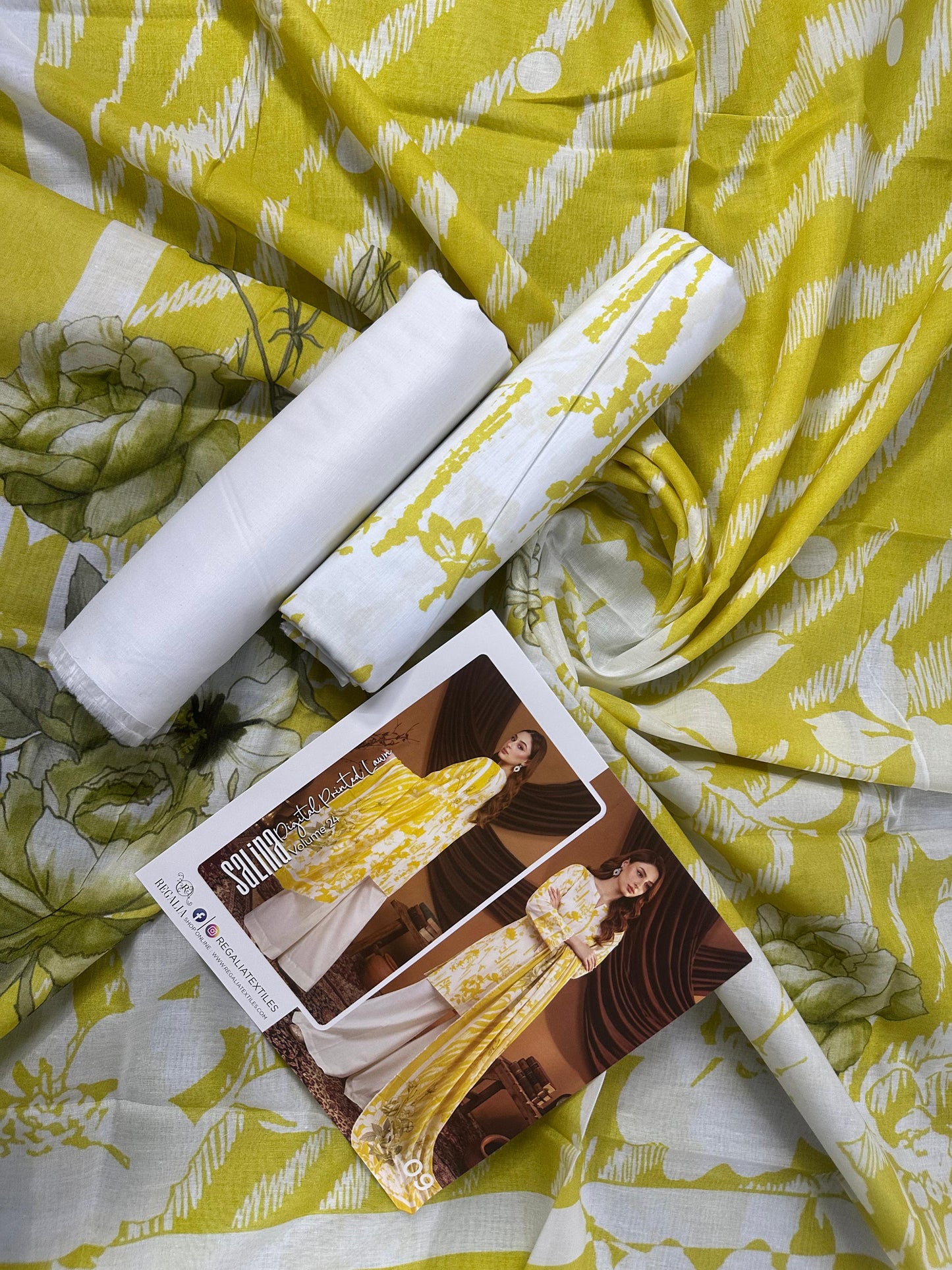 SALINA D-09 DIGITAL PRINTED LAWN  3PCS